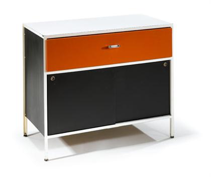 Appraisal: GEORGE NELSON american - Sideboard One drawer sideboard with orange