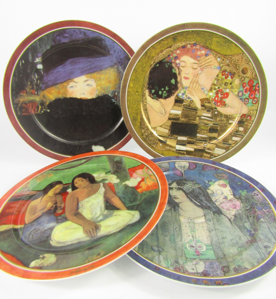 Appraisal: Four Artis Orbis Goebel plates limited edition decorated after Klimt