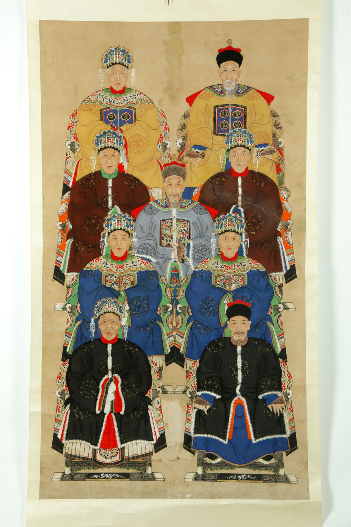 Appraisal: SCROLL China late th-early th century gouache on paper Genealogy