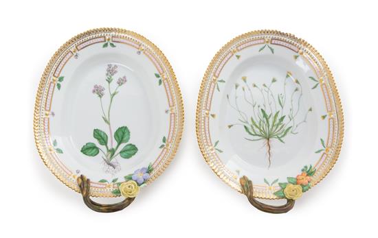 Appraisal: Sale Lot Two Royal Copenhagen Flora Danica Porcelain Serving Dishes