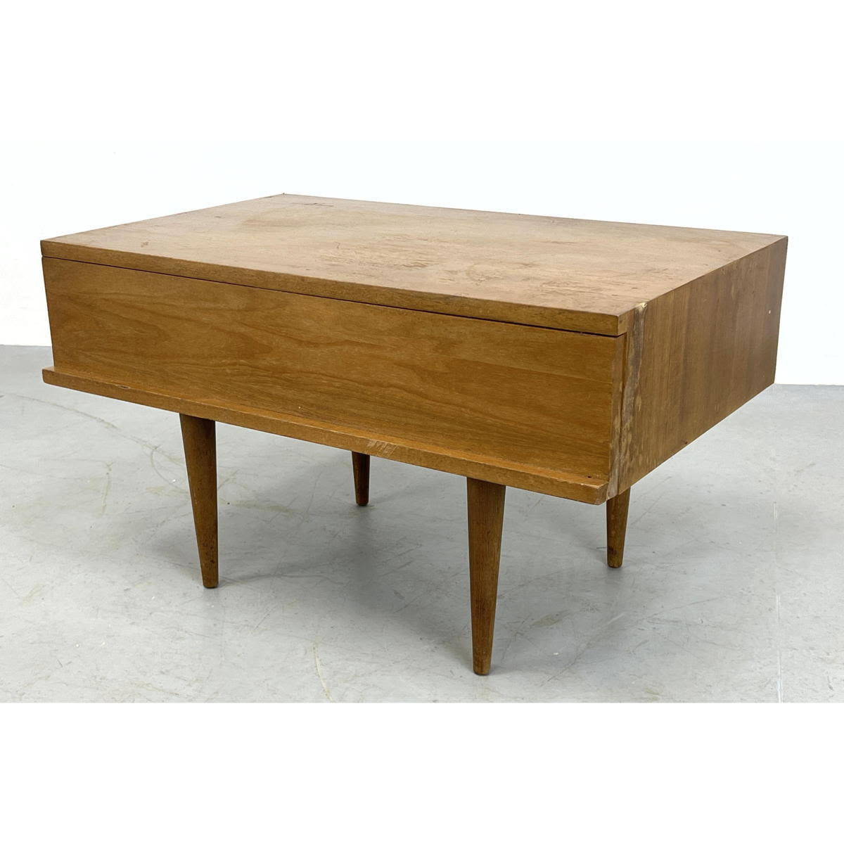 Appraisal: Low Single Drawer Coffee Table Tapered Legs American Modern Dimensions