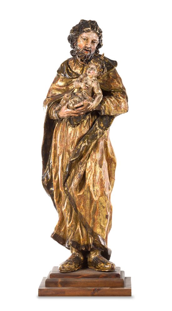 Appraisal: Sale Lot A Painted Wood Ecclesiastical Figural Group th century