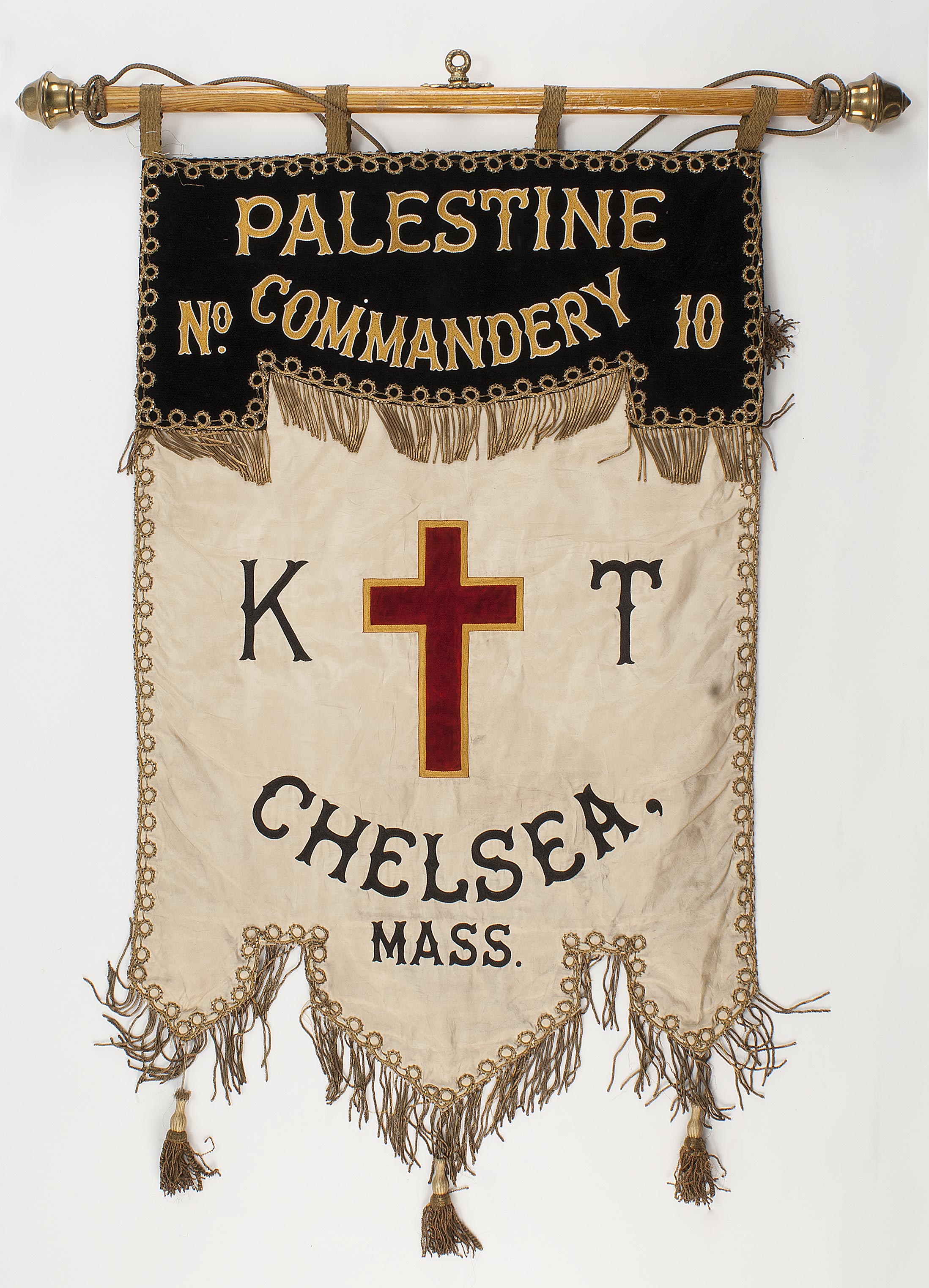 Appraisal: KNIGHTS TEMPLAR BANNER th CenturyPalestine Commandery No K T Chelsea