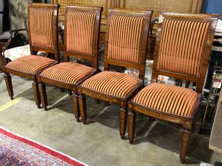 Appraisal: lot of Continental style upholstered dining chairs lot of Continental