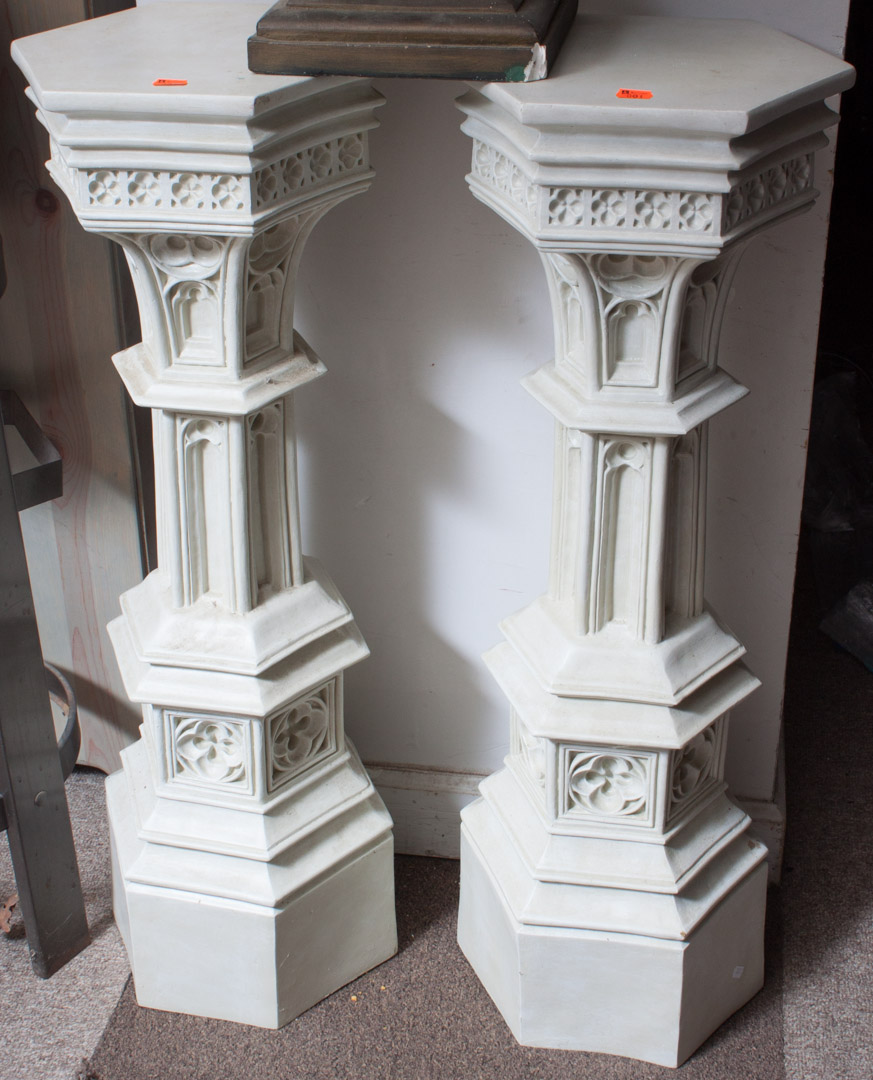 Appraisal: Pair of gothic style plaster columns