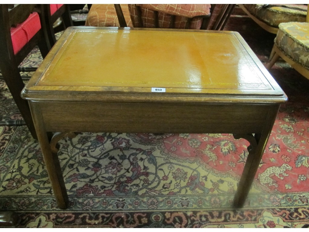 Appraisal: Reproduction occasional table with leather tooled top