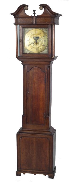 Appraisal: JOHN HEATON GEORGE III OAK LONGCASE CLOCK the case with