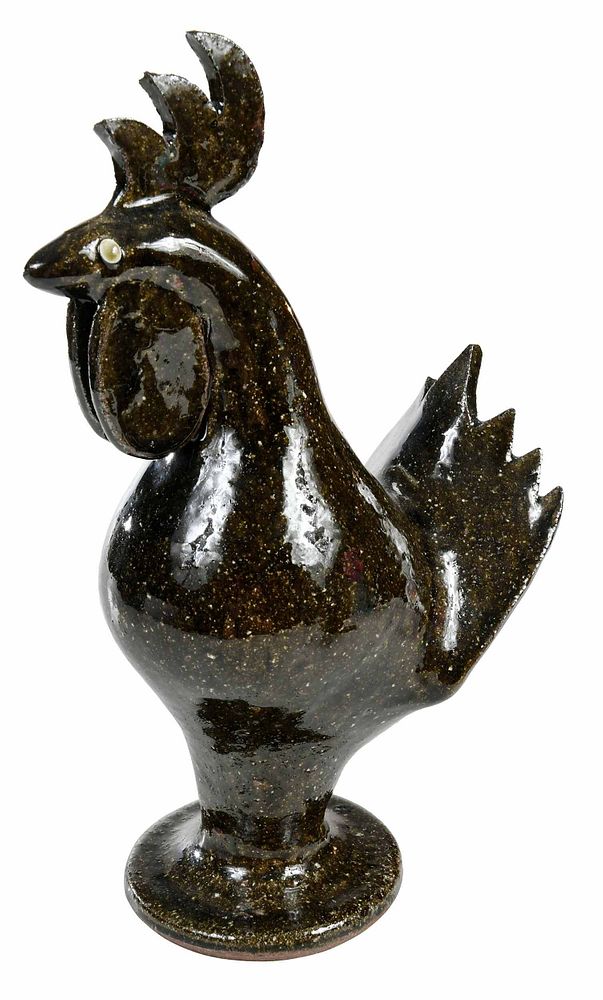 Appraisal: David Meaders Rooster Lula Georgia b d dark green speckled