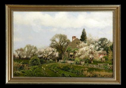 Appraisal: HENRY PEMBER SMITH - SPRING AT THE COTTAGE Oil on