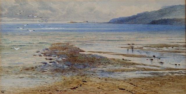 Appraisal: TH CENTURY SCHOOLA coastal scene with seagulls monogrammed C R