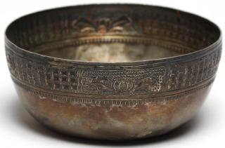 Appraisal: Antique Chinese Repousse Silver Bowl th century with a rim