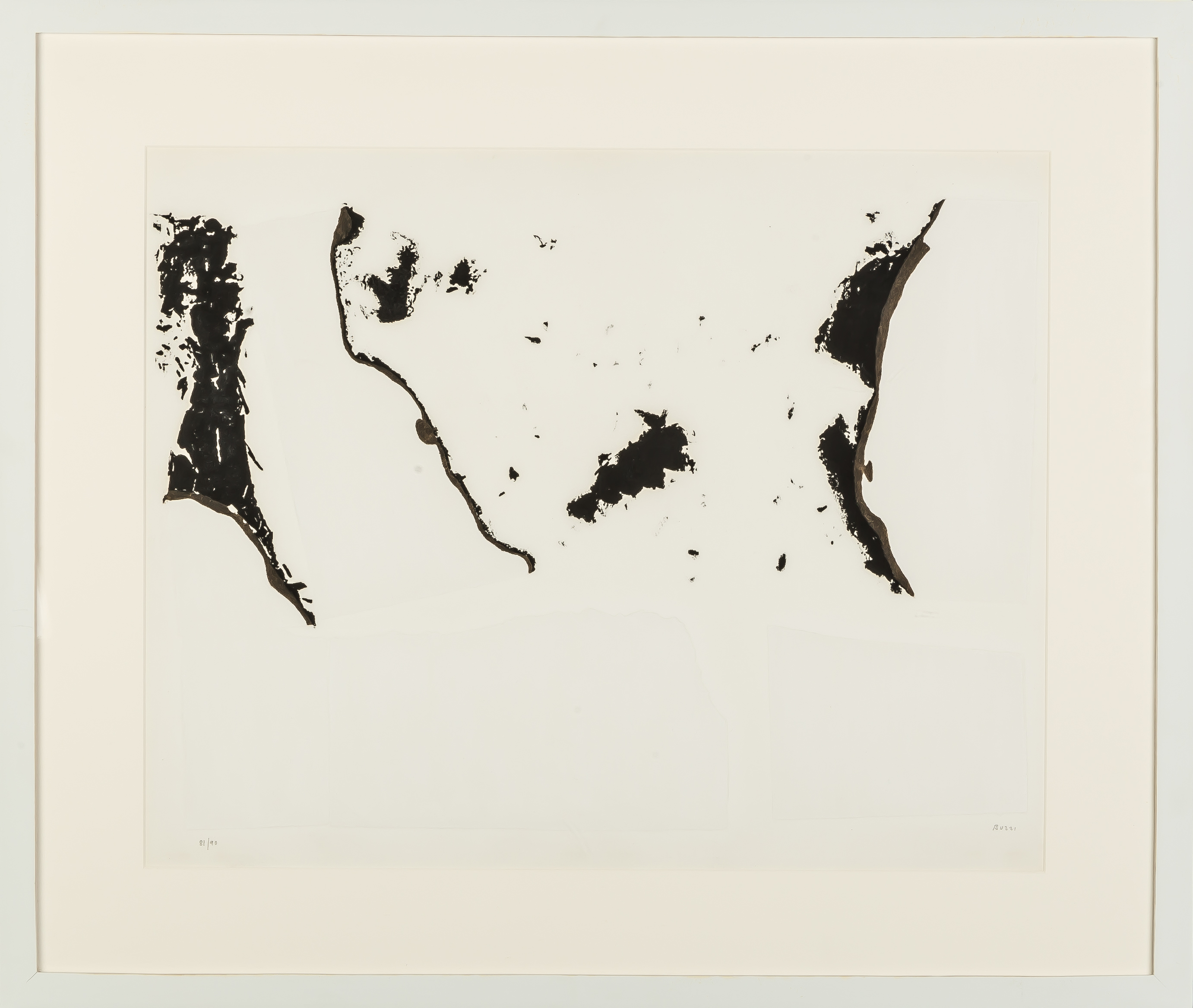 Appraisal: Alberto Burri Italian - Bianco I Signed lower right in