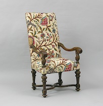 Appraisal: Upholstered Arm Chair ca late th th Century Covered in