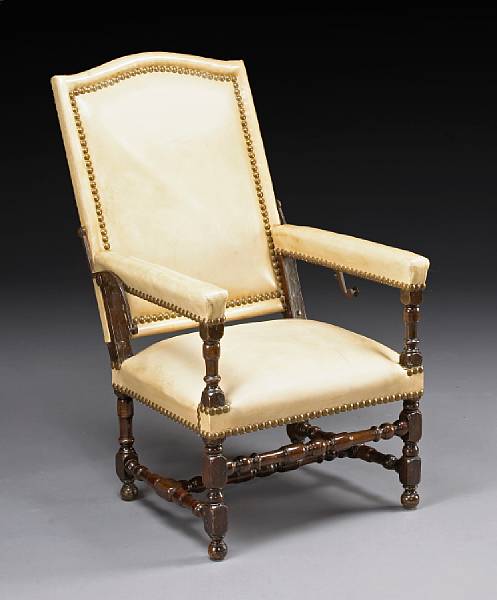 Appraisal: A Louis XIV fauteuil m canique late th century The