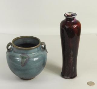 Appraisal: Two Chinese Pottery Items Two Chinese pottery items comprising a