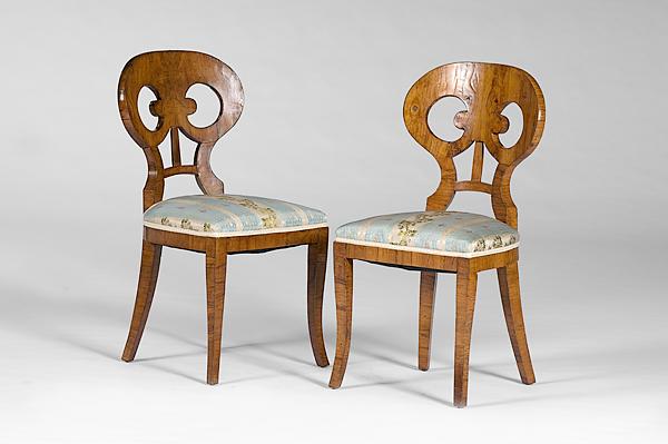 Appraisal: BIEDERMEIER SIDE CHAIRS Continental probably Vienna ca A pair of