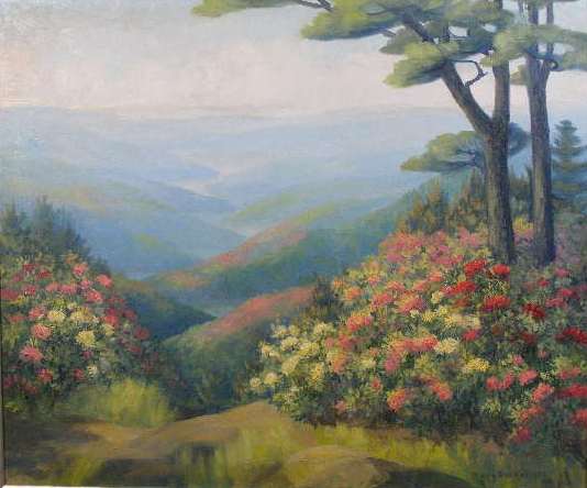 Appraisal: Mary Burkhimer American th c Rhododendron oil on canvas signed