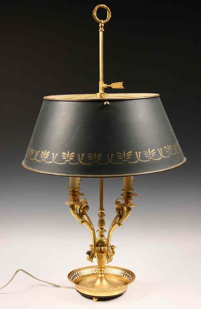 Appraisal: ELEGANT TH CENTURY GILT BRONZE FRENCH EMPIRE STYLE BOUILLOTTE LAMP