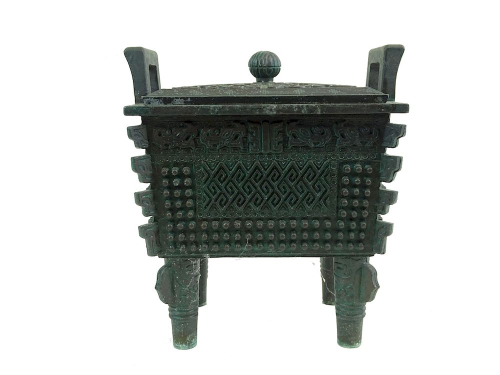 Appraisal: Chinese Export Bronze Censer Chinese Export Bronze Censer Measures inches