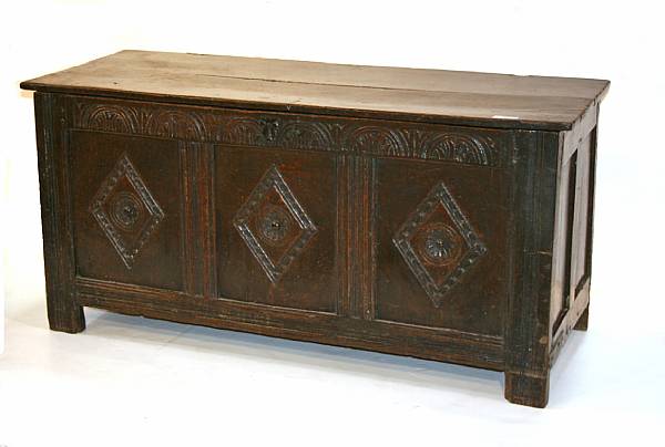 Appraisal: A Baroque oak coffer th century height in width ft