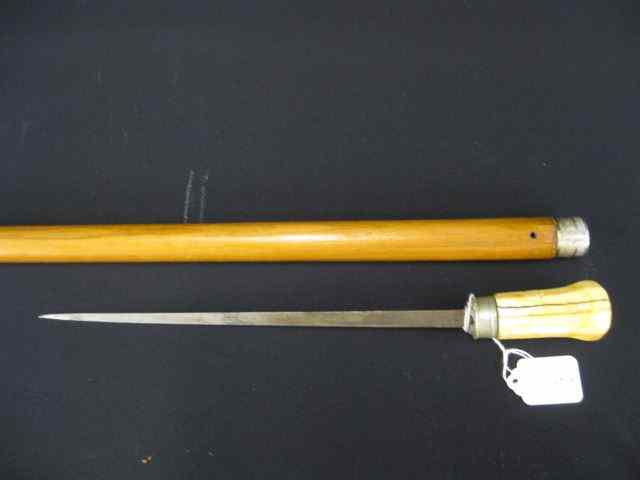 Appraisal: Antique Sword Cane ivory handle '' long