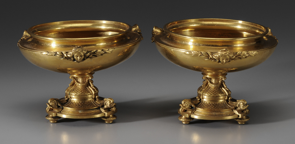 Appraisal: Pair Christofle Gilt Bronze Center Bowls French late- th early-