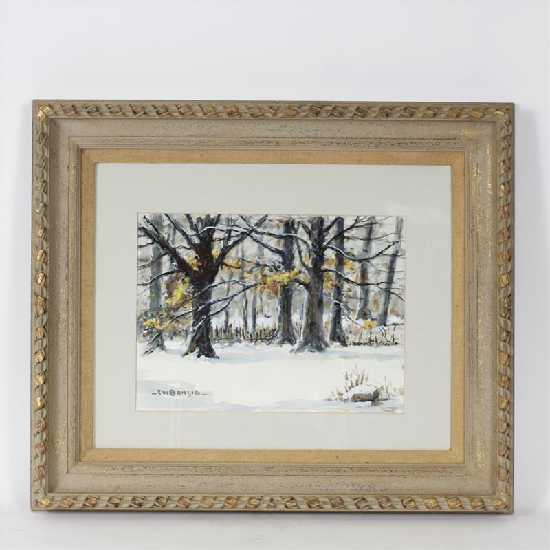 Appraisal: Louis BonsibIndiana Brown County - Brown County Snow SceneWatercolorSigned lower