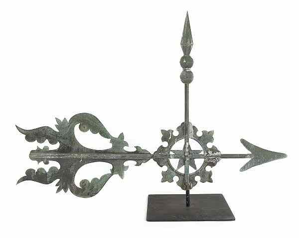 Appraisal: New England copper bannerette weathervane late th c l