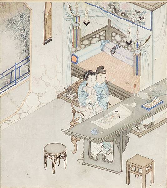 Appraisal: Anonymous Late Qing Dynasty A set of seven erotic album