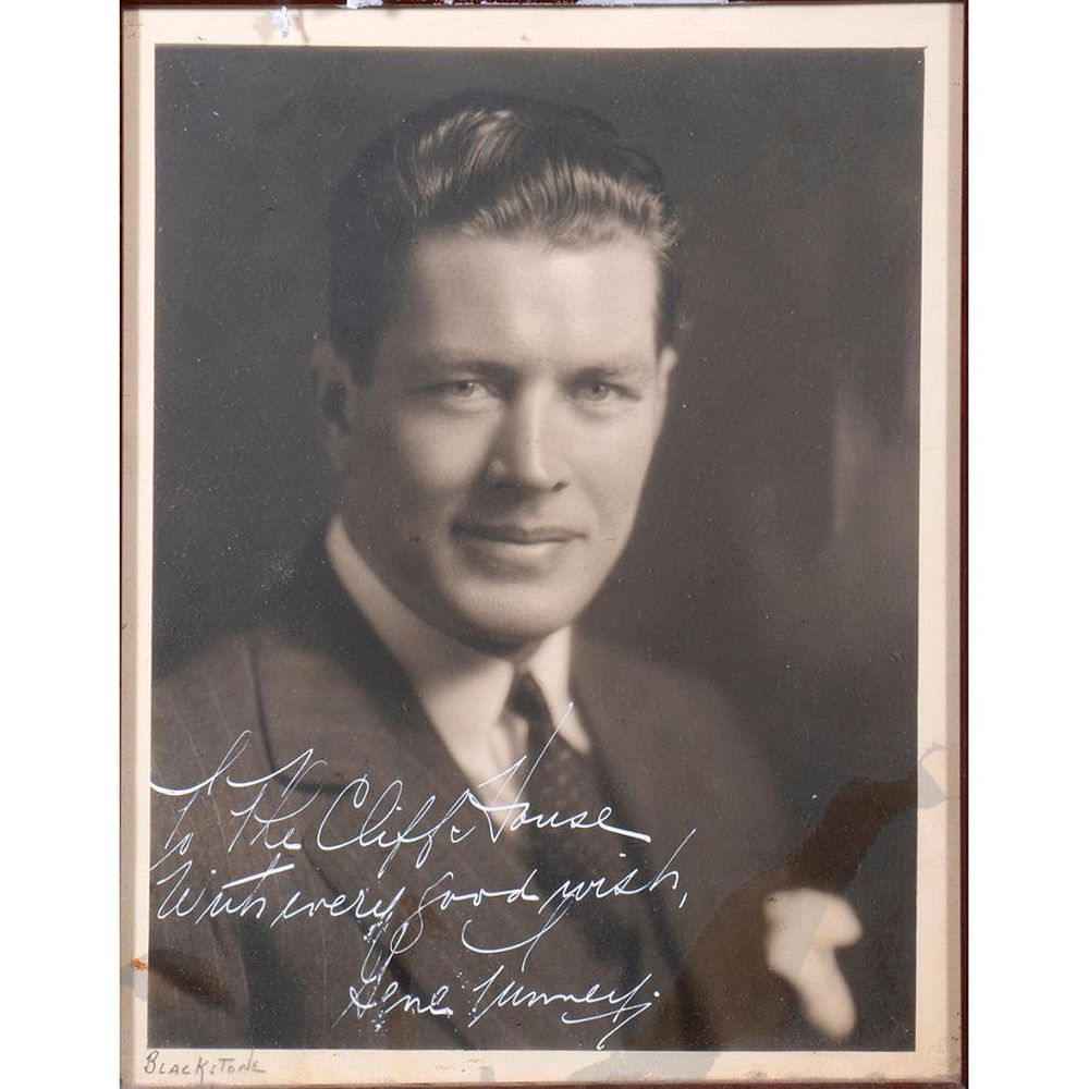 Appraisal: Gene Tunney Original autographed inscribed photograph Size x Condition Showing