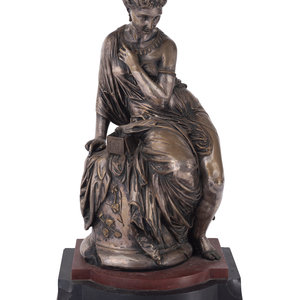 Appraisal: Jean Jules Salmson French - Pandore silvered bronze on marble