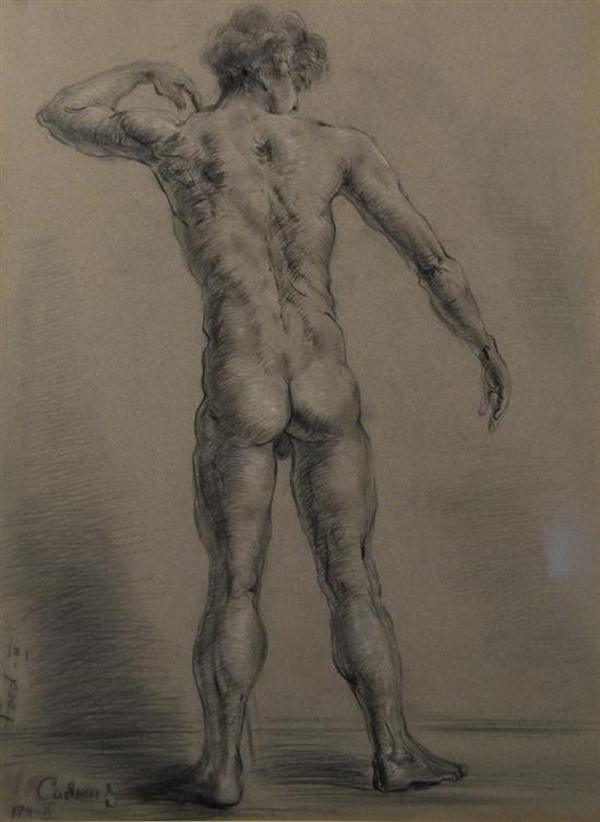 Appraisal: PAUL CADMUS American - FRED III charcoal on grey paper