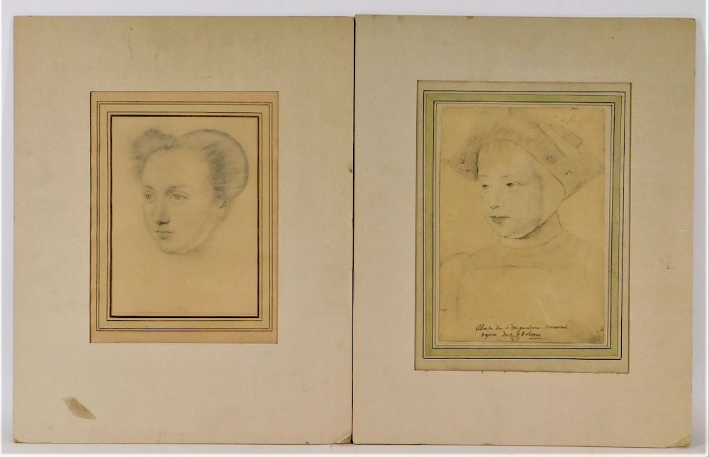 Appraisal: PR C Dutch Realist Portrait Pencil Drawings Netherlands th Century