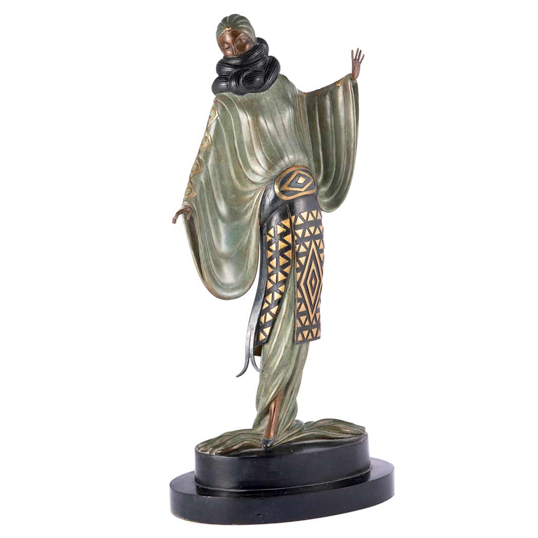 Appraisal: Art Deco Style Cold Painted Figure of a Woman After