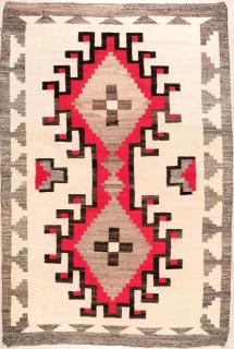 Appraisal: A CIRCA NAVAJO RUG WITH LARGE CENTRAL MEDALLION A central