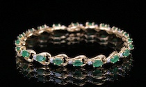 Appraisal: Ladies' Emerald Diamond Bracelet A k yellow gold set with