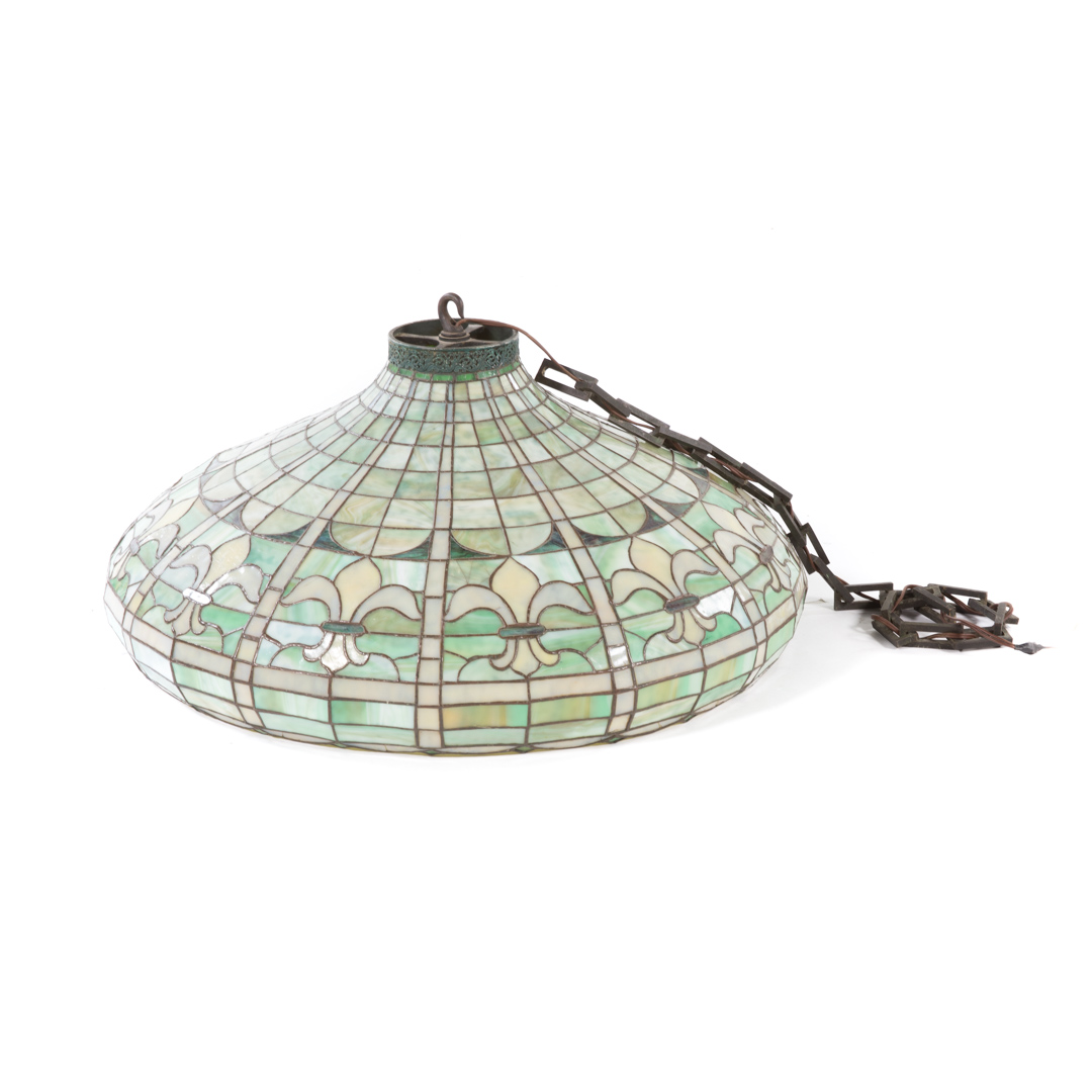 Appraisal: Tiffany style hanging leaded glass light fixture circa s- s