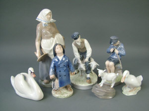 Appraisal: A selection of Royal Copenhagen porcelain figurines and farm animals