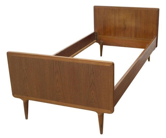 Appraisal: Danish mid-century modern teakwood bed c s having solid head