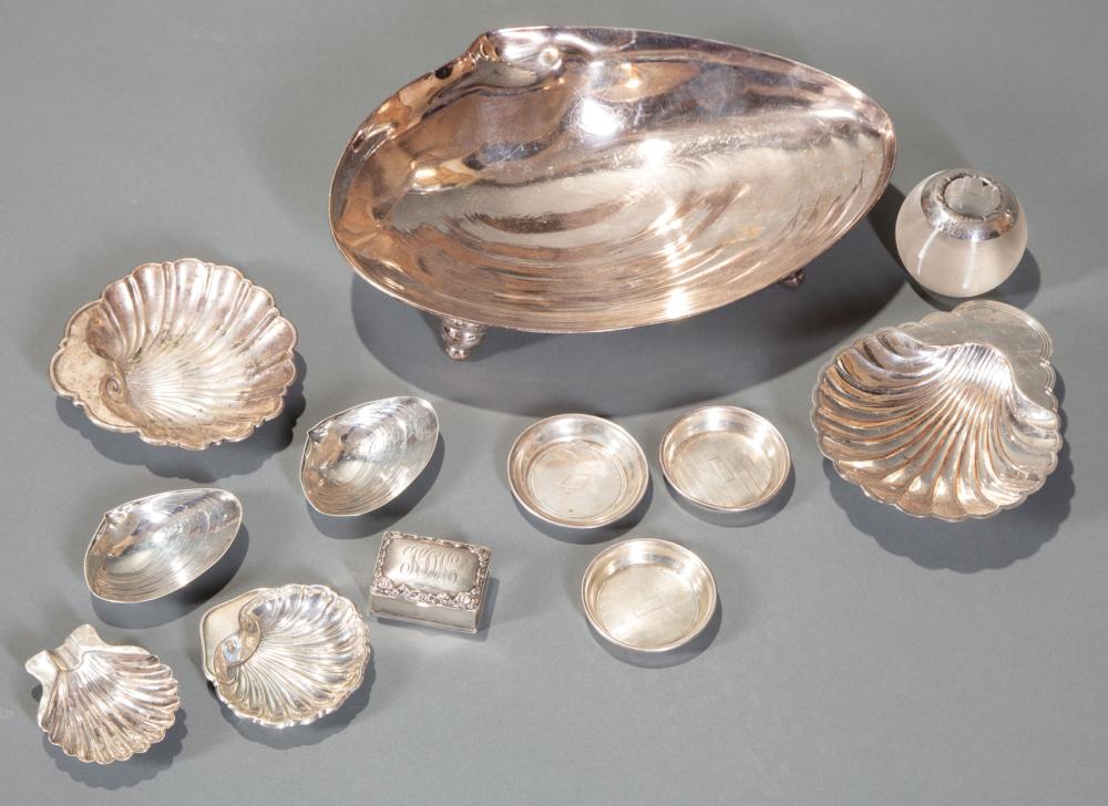 Appraisal: Group of Small Sterling Silver Objects incl assorted scallop shells