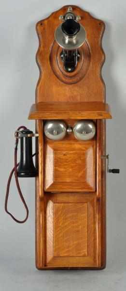 Appraisal: Dean Orator Wall Telephone Circa Oak cameo top receiver and