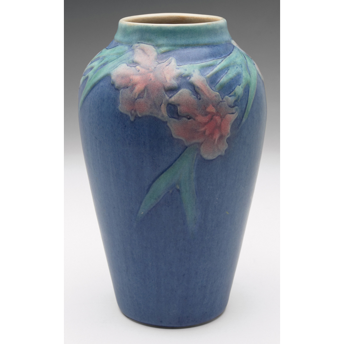 Appraisal: Good Newcomb College vase tapered shape with a carved and