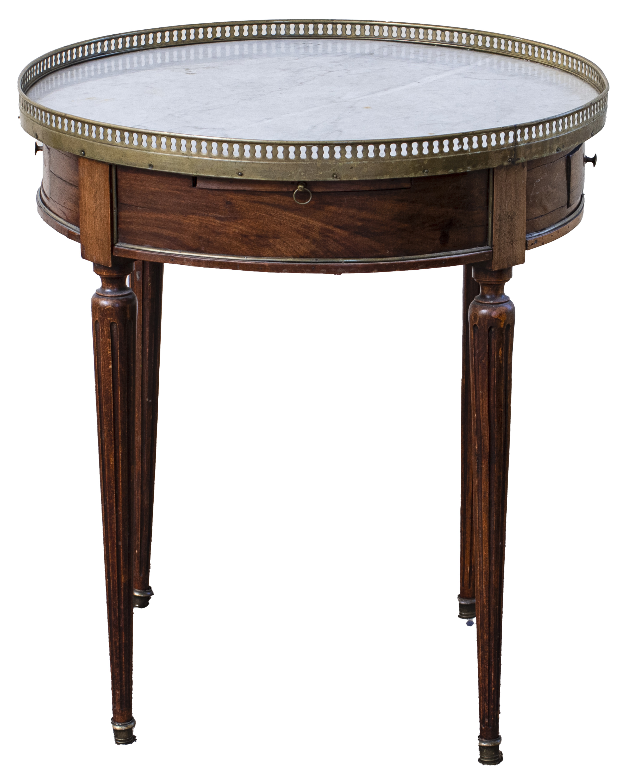 Appraisal: LOUIS XVI STYLE MAHOGANY MARBLE GUERIDON TABLE Louis XVI style