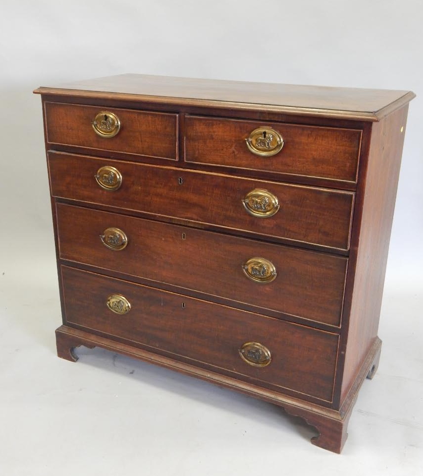 Appraisal: A thC mahogany chest of drawers the rectangular top with