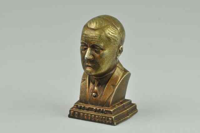 Appraisal: ROOSEVELT NEW DEAL STILL BANK Kenton well cast bust depicts