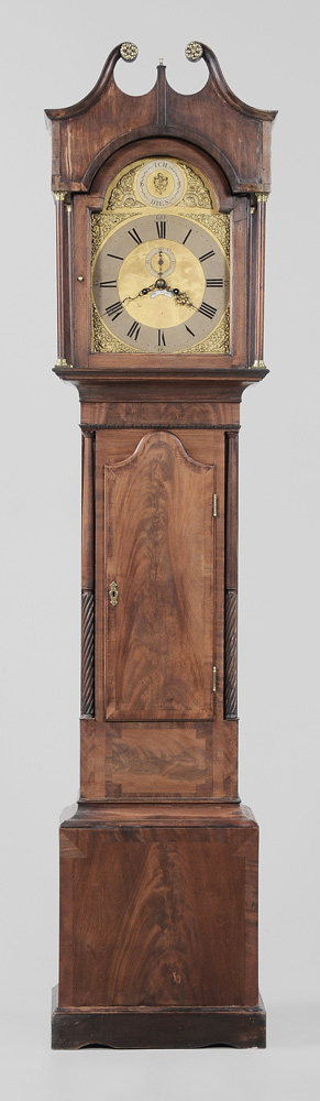 Appraisal: American Federal Mahogany Tall Case Clock middle Atlantic stat