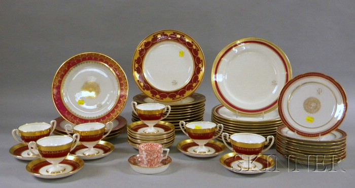 Appraisal: Group of Mintons Limoges and Cauldon Gilt China including nine