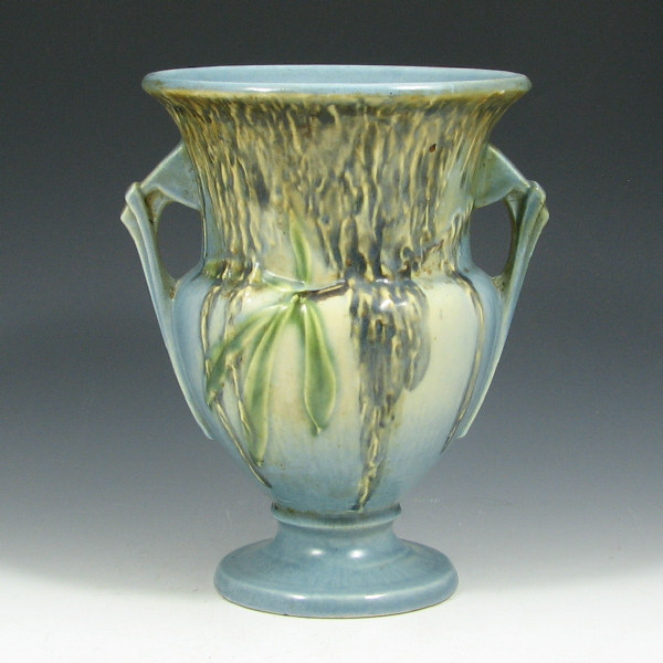 Appraisal: Roseville Moss - Vase Roseville Moss vase in blue Marked