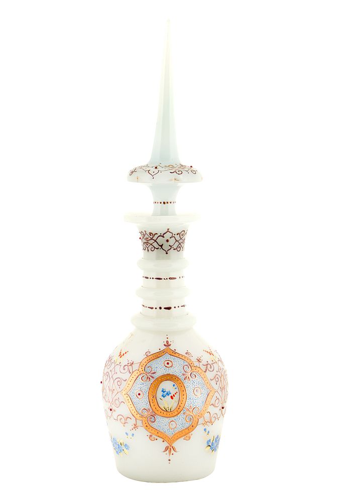 Appraisal: LAST QUARTER OF TH CENTURY FRENCH BOHEMIAN OPALINE DECANTER LAST