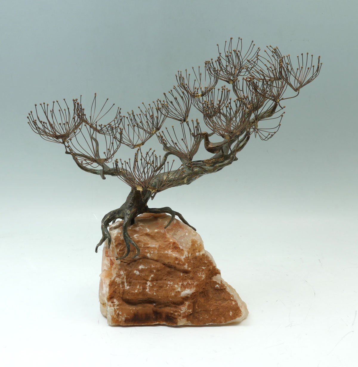 Appraisal: JERE Curtis American - ''Lone Tree'' sculpture bronze and brass